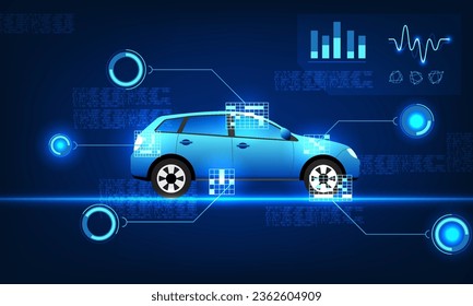 Modern car technology can control the operation and check the condition of the car through the smartphone application. Convenient and fast for users Cars with technology circle connectors