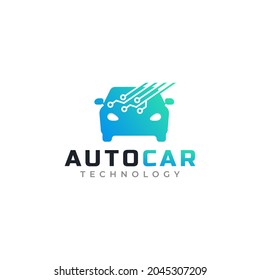 Modern Car Technology Logo Design Template Element