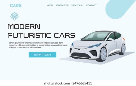 Modern car technology vector illustration. Sport automobile with latest and best specifications flat style concept. Footnotes on details and parts of vehicle