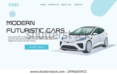 Modern car technology vector illustration. Sport automobile with latest and best specifications flat style concept. Footnotes on details and parts of vehicle