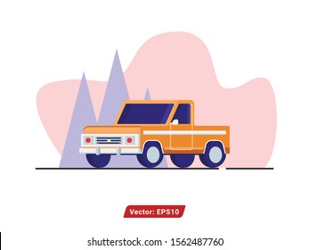 modern car truck vector illustration. modern car flat design. transportation concept