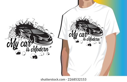 Modern car t-shirt design template