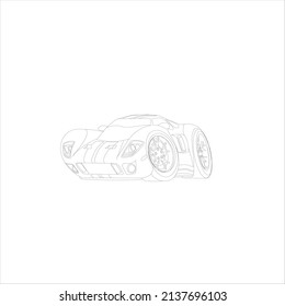 Modern Car  vector  , Illustration of a car  Business car Luxury life Technology concept  Car line art , coloring book page for kids and adults coloring book page for adult drawin