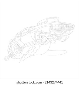 Modern Car vector , Illustration of a car Business car Luxury life Technology concept Car line art , coloring book page for kids and adults coloring book page for adult drawing