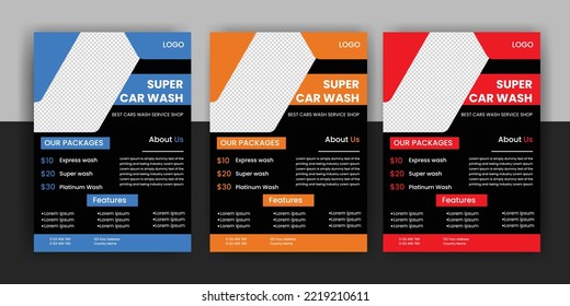 Modern Car Wash Car Detailing And Rental Flyer, Car Service, And Price List Flyer, Automobile Car Service Flyer