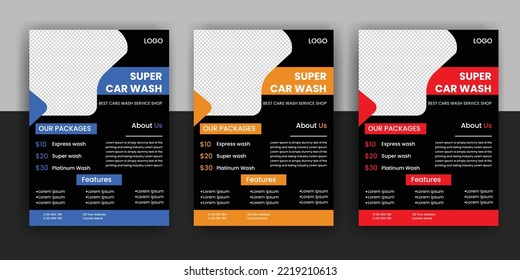 Modern Car Wash Car Detailing And Rental Flyer, Car Service, And Price List Flyer, Automobile Car Service Flyer