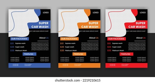 Modern Car Wash Car Detailing And Rental Flyer, Car Service, And Price List Flyer, Automobile Car Service Flyer