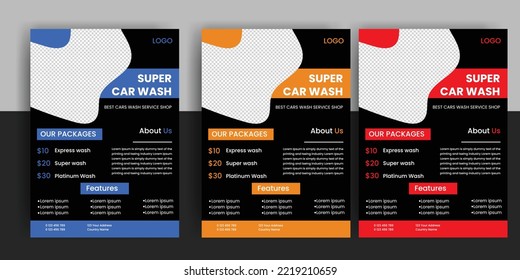 Modern Car Wash Car Detailing And Rental Flyer, Car Service, And Price List Flyer, Automobile Car Service Flyer