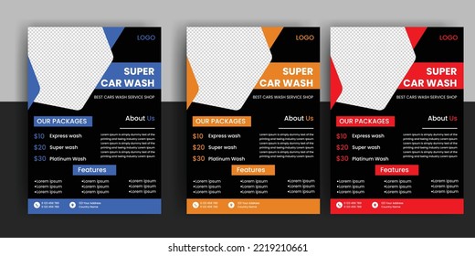 Modern Car Wash Car Detailing And Rental Flyer, Car Service, And Price List Flyer, Automobile Car Service Flyer