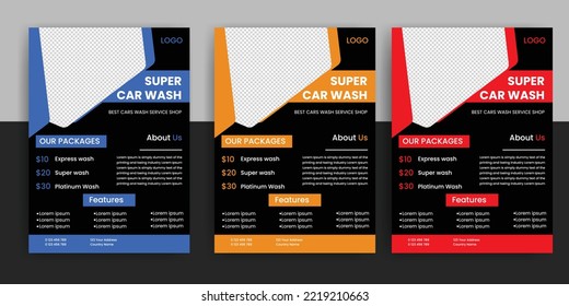 Modern Car Wash Car Detailing And Rental Flyer, Car Service, And Price List Flyer, Automobile Car Service Flyer