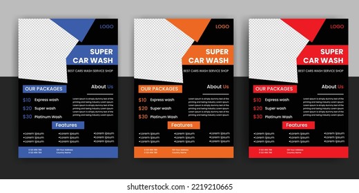 Modern Car Wash Car Detailing And Rental Flyer, Car Service, And Price List Flyer, Automobile Car Service Flyer