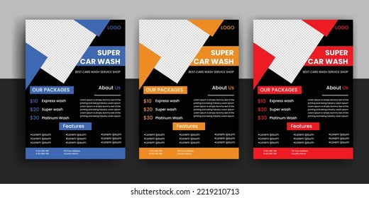 Modern Car Wash Car Detailing And Rental Flyer, Car Service, And Price List Flyer, Automobile Car Service Flyer