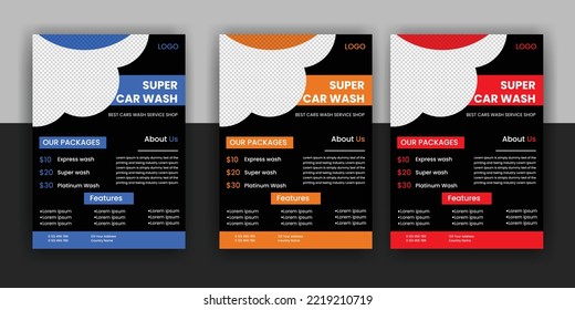 Modern Car Wash Car Detailing And Rental Flyer, Car Service, And Price List Flyer, Automobile Car Service Flyer