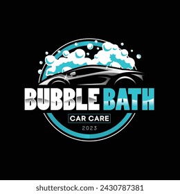 A modern car wash logo design with name Bubble Bath