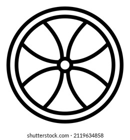 Modern car wheel icon outline vector. Tire rim. Jdm steel