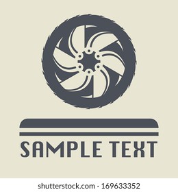 Modern car wheel icon or sign, vector illustration