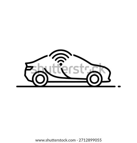 Modern car with WiFi icon technology and connectivity