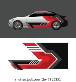  Modern car wrap sticker design with layered arrow 