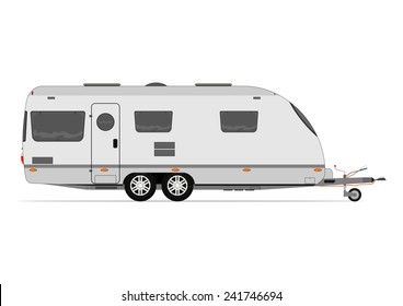 Modern caravan. Vector without gradients on one layer.