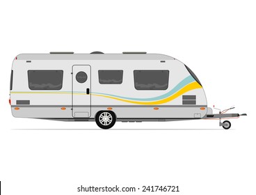 Modern caravan. Vector without gradients on one layer.
