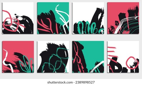 Modern card design template. Artistic brush strokes