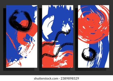Modern card design template. Artistic brush strokes