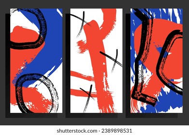 Modern card design template. Artistic brush strokes