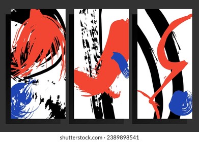 Modern card design template. Artistic brush strokes