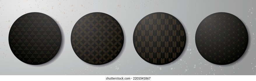 A modern card design template with a Japanese pattern.