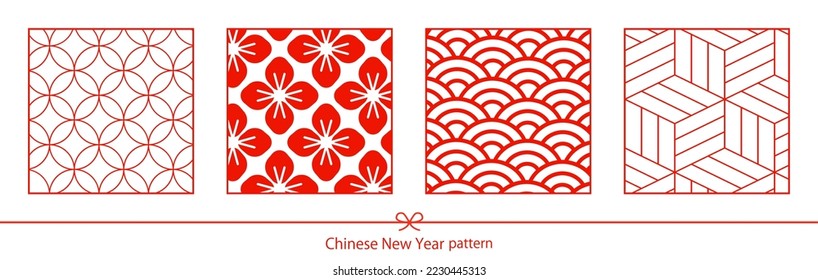 A modern card design template with a Japanese pattern.