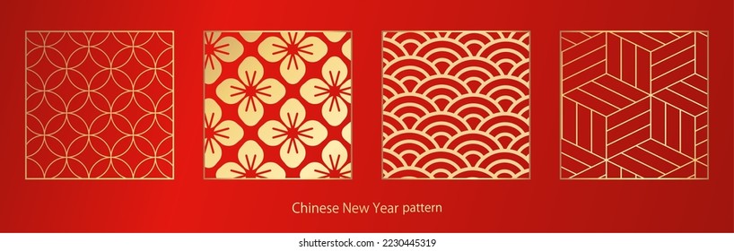 A modern card design template with a Japanese pattern.