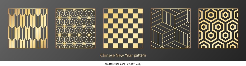A modern card design template with a Japanese pattern.