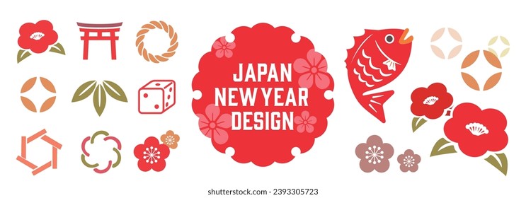 A modern card design template with a Japanese pattern