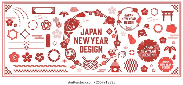 A modern card design template with a Japanese pattern