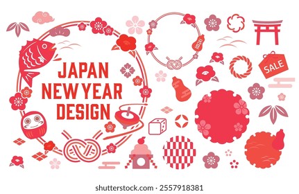 A modern card design template with a Japanese pattern