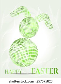 Modern card with huge easter bunny with text