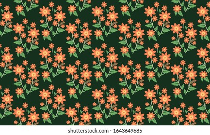 Modern card for spring, with leaf and flower pattern background design.