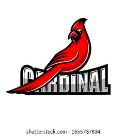 Modern Cardinal Bird Logo. Vector Illustration.