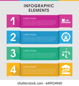 Modern carousel infographic template. infographic design with carousel icons includes ferris wheel. can be used for presentation, diagram, annual report, web design.