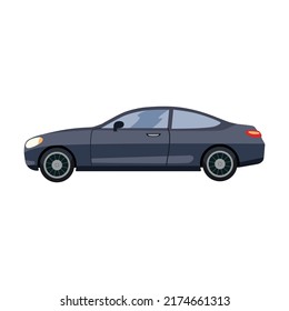 Modern cars flat icon. Side view of SUV, hatchback, pickup and sedan isolated vector illustration. Automobiles and vehicles