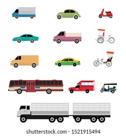 Modern cars set. Vector illustration