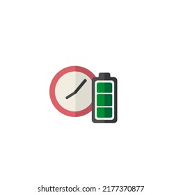Modern cartoon icon with green quick charging. Vector graphic. Vector logo