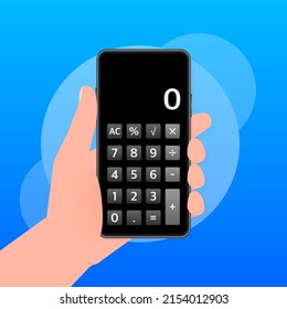 Modern cartoon illustration with calculator for web design. Financial management concept