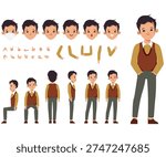 Modern Cartoon Man Character Builder with Editable Body Parts