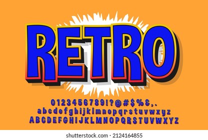 Modern cartoon retro Alphabet Font 
