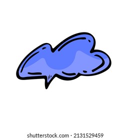 La burbuja de habla de dibujos animados modernos en el icono de dibujo en forma de nube. Doodle de conversación dibujado a mano, signo de diálogo, conjunto de ilustraciones vectoriales, mensaje de chat