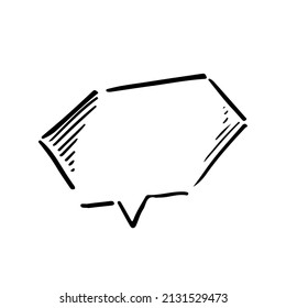 Moderne Cartoon-Sprachblase in geometrischer Form Skizze Symbol. Handgezeichnete Unterhaltungdoodle, Dialogzeichen, Vektorgrafik-Set, Chat-Nachricht