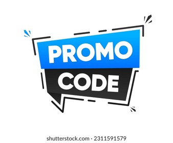 Modern cartoon template with promo code. Enter the promo code to use the discount. Modern design. Vector illustration.