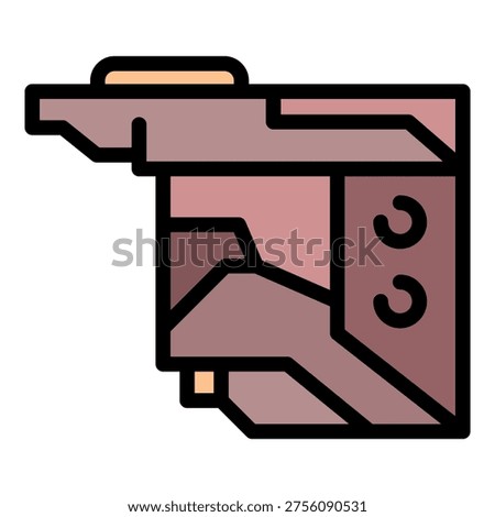 Modern cartridge icon. Outline modern cartridge vector icon color flat isolated