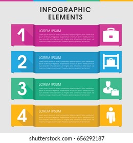Modern case infographic template. infographic design with case icons includes . can be used for presentation, diagram, annual report, web design.